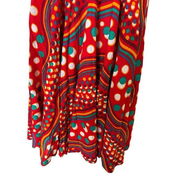 Vintage 80s Japanese Red Polka Dot Midi Dress Maximalist Yokohama Streetwear - Picture 8 of 13